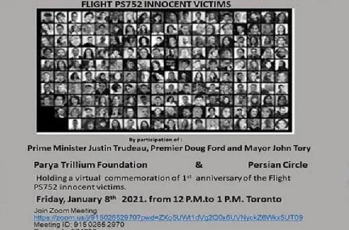 بزرگداشت قربانیان پرواز اوکراینی با حضور ترود‌و، داگ فورد و شهردار انتاریو