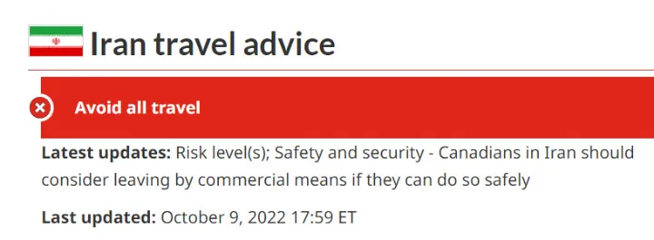 کانادا از شهروندان خود خواست ایران را ترک کنند