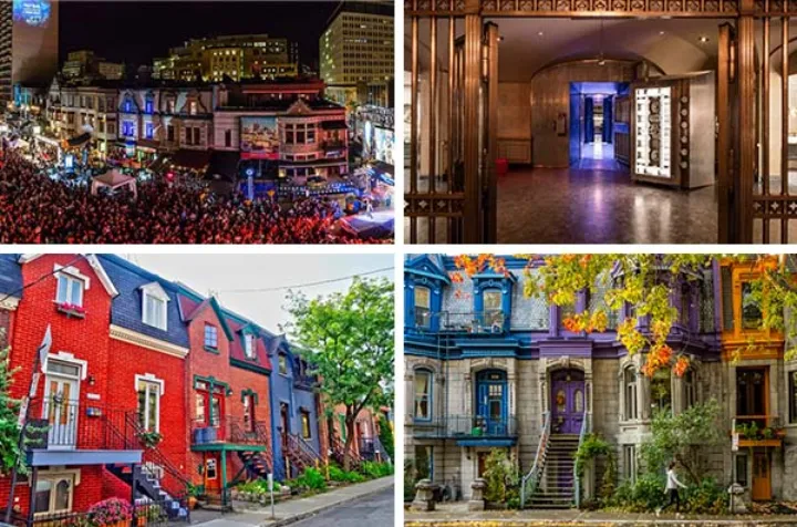 نگاهی به چهار نقطه از شهر مونترال که در شب زندگی را شروع می‌کند